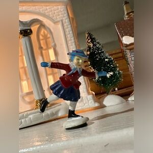 Holiday Skating Figurine - Red and Blue